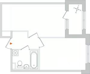 1-к квартира, вторичка, 40м2, 1/4 этаж