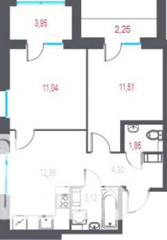 2-к квартира, вторичка, 46м2, 3/7 этаж
