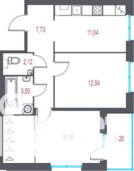 2-к квартира, вторичка, 56м2, 2/9 этаж