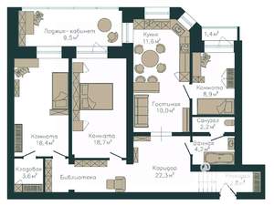 3-к квартира, вторичка, 103м2, 1/5 этаж