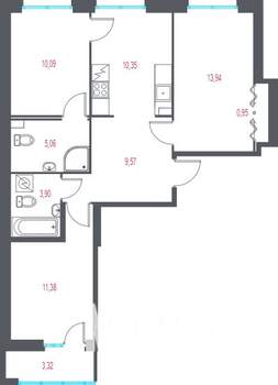 3-к квартира, вторичка, 66м2, 2/9 этаж