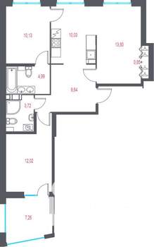 3-к квартира, вторичка, 67м2, 5/9 этаж