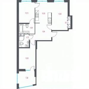 4-к квартира, строящийся дом, 67м2, 3/9 этаж