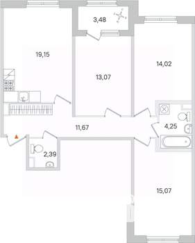 3-к квартира, вторичка, 81м2, 1/4 этаж