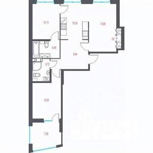 4-к квартира, строящийся дом, 67м2, 5/9 этаж