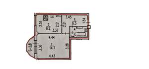 1-к квартира, вторичка, 35м2, 4/4 этаж