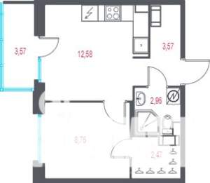 1-к квартира, вторичка, 31м2, 8/10 этаж