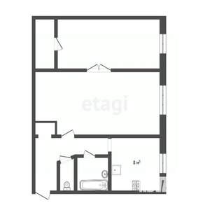 2-к квартира, вторичка, 43м2, 1/5 этаж