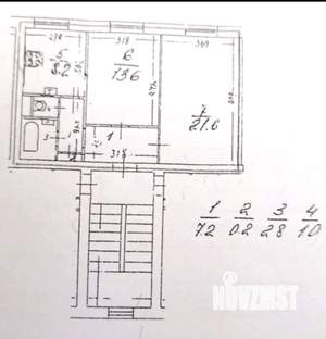 2-к квартира, вторичка, 55м2, 2/3 этаж