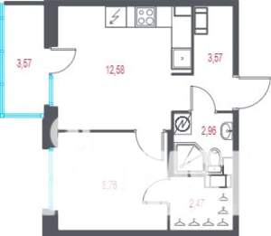 1-к квартира, вторичка, 31м2, 5/10 этаж
