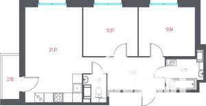 2-к квартира, вторичка, 60м2, 6/9 этаж