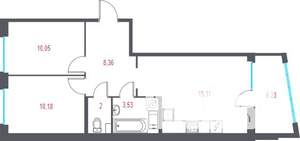 2-к квартира, вторичка, 55м2, 5/10 этаж