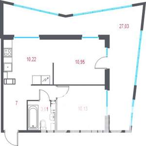 2-к квартира, вторичка, 50м2, 5/10 этаж