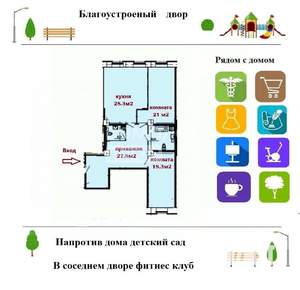2-к квартира, вторичка, 111м2, 2/4 этаж