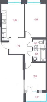 2-к квартира, вторичка, 51м2, 2/10 этаж