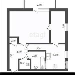 1-к квартира, вторичка, 31м2, 3/4 этаж