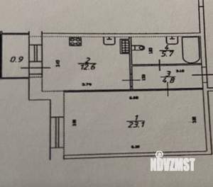 1-к квартира, вторичка, 46м2, 4/4 этаж