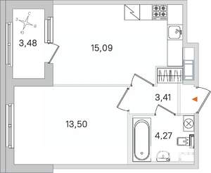 1-к квартира, вторичка, 36м2, 2/4 этаж