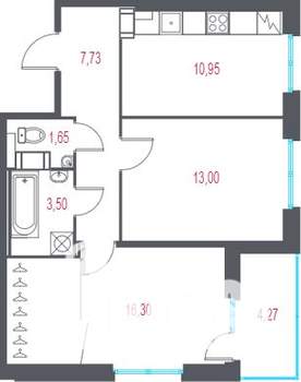 2-к квартира, вторичка, 55м2, 8/9 этаж