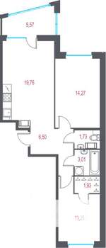 2-к квартира, вторичка, 59м2, 3/10 этаж