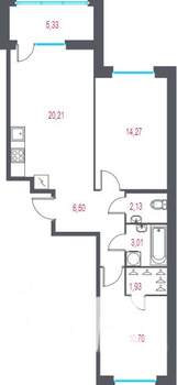 2-к квартира, вторичка, 60м2, 2/7 этаж