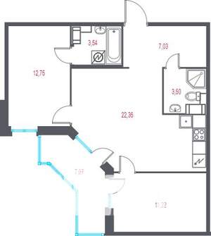 2-к квартира, вторичка, 63м2, 4/10 этаж