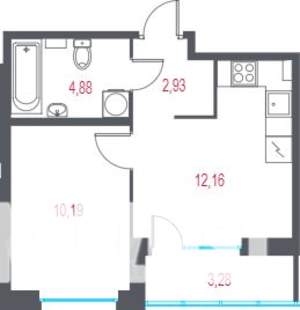 1-к квартира, вторичка, 32м2, 2/10 этаж