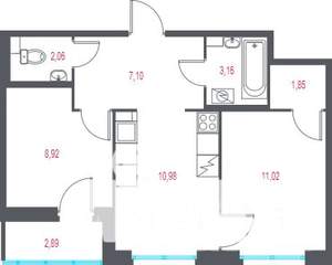 2-к квартира, вторичка, 47м2, 2/9 этаж