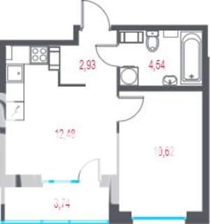 1-к квартира, вторичка, 32м2, 4/7 этаж