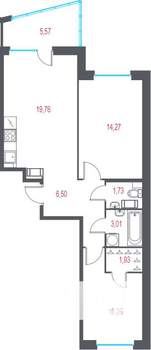 2-к квартира, вторичка, 59м2, 4/10 этаж